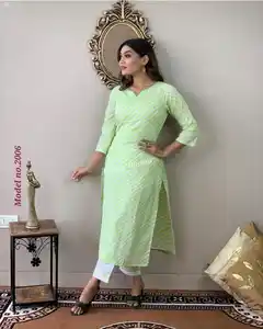 Indiase Vrouwen Stijlvolle Etnische Kleding Premium Vrouwen Rayon Solide Feest Festival Dragen Kurta Kurti Palazz En Vrouwen