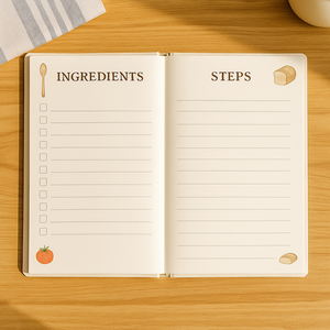 Lacon ấm cúng nhà bếp công thức Tạp Chí với màu nước rau và đồ dùng minh họa bìa cứng thực phẩm kế hoạch máy tính xách tay quà tặng - Product Image 3