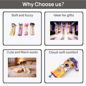 Calcetines Divertidos de Poliéster Premium con Diseño de Perros de Dibujos Animados, Calcetines Cálidos y Acogedores para Interiores, Modernos y Encantadores, Regalo para Amigos - Product Image 5