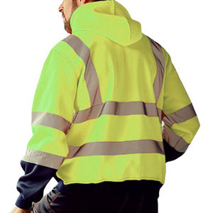 Sudaderas con capucha de seguridad laboral de fabricante pakistaní para hombre con cremallera y correas reflectantes, sudaderas con capucha Hi Viz para adultos - Product Image 2