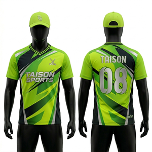 Camiseta de Hockey sobre Césped para Hombre, Premium, 160 GSM, Tela Transpirable de Poliéster, Diseño de Paneles en Verde Neón y Negro, Logotipo Personalizado por Sublimación - Product Image 1