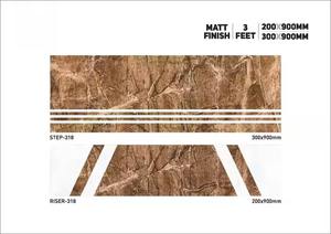 Azulejos escalonados y elevadores de porcelana de granito marrón GVT pulido 30x90 20x90 tamaños 10mm de espesor azulejos esmaltados para exteriores precio al por mayor - Product Image 5