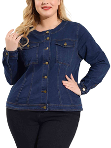 Chaquetas de mezclilla para mujer de último diseño, chaquetas de mujer personalizadas transpirables y ajustadas regulares con servicio OEM - Product Image 3