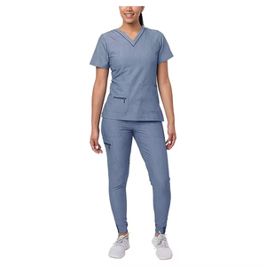 2025 Top Selling Fully Customized V-Neck Women Hospital Jogger Scrub Top <b>Nurse</b> Uniform Set Lightweight Spandex Oxford Fabric - Product Image 1