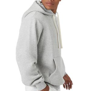 Sweat-shirts d'hiver pour hommes 100% coton personnalisés, en polaire épaisse, imperméables, coupe-vent, séchage rapide, respirants, teinture unie, 370g, avec poche - Product Image 2