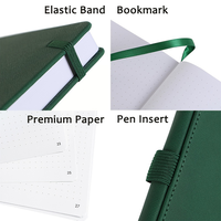 Carnet personnalisé A5 en cuir PU, couverture rigide, esthétique, fournitures scolaires et de bureau, planificateur hebdomadaire minimaliste