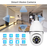 Caméra IP WiFi panoramique 360° Full HD 1080p SIXWGH avec support de lampe E27, caméra de surveillance PTZ, ampoule caméra, caméra intérieure, maison intelligente