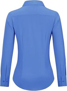 Elegante vestido Formal de manga larga para mujer, camisa tejida Floral, prendas de vestir exteriores sin arrugas para oficina, botones de negocios, estilo de vestido - Product Image 2