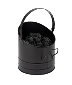 Hotte de stockage de charbon de fer robuste avec poignée en fil finition enduite de poudre décor à la maison de style classique - Product Image 1