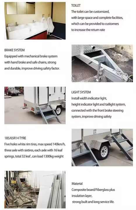 Prefab Studio House Portable Container Toilet Mobile Toilet Trailer