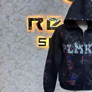 Nouveau prix chaud qualité supérieure la plus demandée fermeture éclair sweat à capuche bouffée imprimé fabriqué en usine pas cher sweats à capuche hommes sweats à capuche - Product Image 3