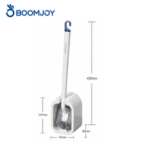 Ensemble de brosses de toilette multifonctions BOOMJOY avec design incurvé en forme de S pour le nettoyage en profondeur des rainures et des parois des tuyaux