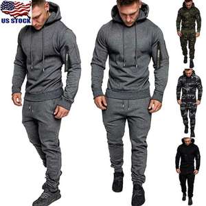 Sports Fleece Wholesale Cotton Winter Oversized Blank <b>Plain</b> <b>Tracksuits</b> for Printing Custom Men Sportswear <b>Tracksuit</b> - Product Image 3