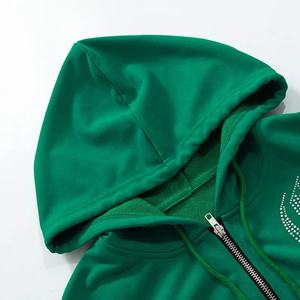 Sudadera con capucha y cremallera personalizada para mujer de la mejor calidad, Top corto con capucha y pantalones cortos de manga larga para mujer, conjunto de dos piezas, trajes informales sexis para discoteca para mujer - Product Image 3