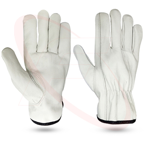 Protection maximale Keystone Pouce Style froncé Dos élastique en cuir de chèvre Travail industriel Sécurité Gants de jardinage - Product Image 1