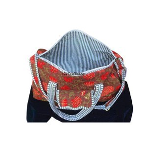 Bolsa de Viaje Acolchada de Lujo, Hecha a Mano, Ecológica, Impermeable, de Algodón con Estampado en Bloques, Cierre de Cremallera de Poliéster, Ligera, para Gimnasio - Product Image 6