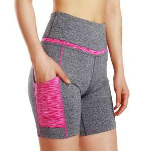 Pantalones cortos deportivos de motorista de talla grande al por mayor, pantalones cortos de yoga elásticos de cintura alta, mallas para correr, pantalones cortos para Niñas para mujeres 2024 - Product Image 2