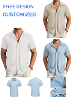 Chemise blanche de marque personnalisée Mne's ShirtCotton Linen Spring Summer Chemise à manches courtes Chemise boutonnée cubaine décontractée Robe d'été à la mode