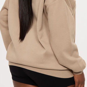 Sweat-shirt à col montant pour femme, sweat-shirt classique uni pour femme, manches longues avec col montant, logo personnalisé, tissu respirant et réglable - Product Image 5