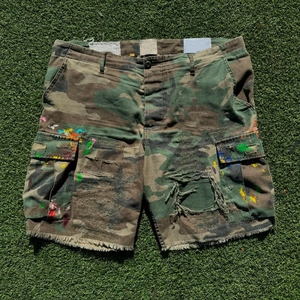 Shorts Vaqueros Cargo con Camuflaje Personalizado para Hombre, Shorts Vaqueros Rotos con Bolsillos Desgastados, Estilo Y2K, Rectos para Verano - Product Image 1