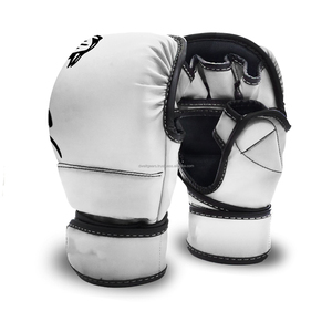 Dwelt Gears Elite MMA Fight Gloves PU Leather <b>Open</b> Finger Hook Loop Closure Customizable Professional UFC Training Gloves - Product Image 1