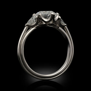 IGI Certified 14K Rose <b>Gold</b> Plated Pear Cut Lab Grown Diamond <b>Ring</b> Classic <b>18K</b> Rose <b>Gold</b> Hip Hop Style for Women and <b>Men</b> - Product Image 4