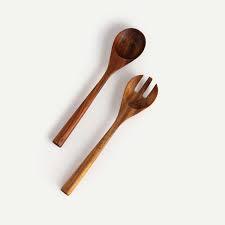 Mayorista indio de mango natural/madera de acacia con servidores de ensalada mango esmaltado centro de mesa de madera tenedor para servir ensalada cuchara servidor - Product Image 6