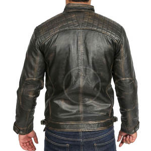 Venta al por mayor Tallas grandes Chaqueta de cuero Uso al aire libre Chaqueta de cuero de cuello alto Hombres Chaqueta de cuero - Product Image 3