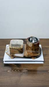 Factory Sale Decorative Acacia Wood Serving Tray Ramadan <b>Eid</b> <b>Gift</b> with Mother Pearl Inlay Chocolate Dessert Tray - Product Image 2