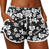 Shorts de plage légers, grande taille, écologiques, rayés, en polyester, imperméables, coupe-vent, pour femmes, été, décontractés, séchage rapide, logo personnalisé