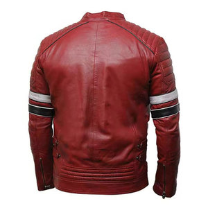 Blouson Bomber en Cuir Véritable Personnalisé pour Homme, Fabricant OEM, Séchage Rapide, Respirant, Col Montant, Hiver - Product Image 5