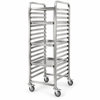 Chariot de boulangerie commercial personnalisé en acier inoxydable pour plateaux de cuisson et bacs à pain