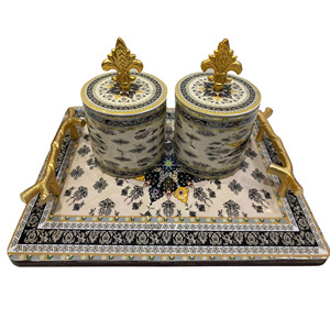 Juego de bandejas de resina hechas a mano, bandejas decorativas de café de alta calidad - Product Image 2