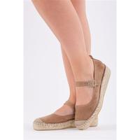 Espadrille à talon compensé fermé et talon bas