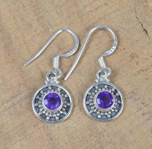 Trending Design <b>Earrings</b> Amethyst Gemstone 925 Solid <b>Sterling</b> <b>Silver</b> <b>Earring</b> for <b>Women</b> Girls Dangle <b>Earrings</b> <b>Silver</b> Jewellery - Product Image 2