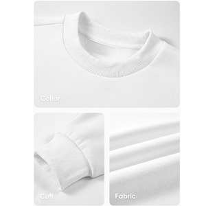 เสื้อสเวตเตอร์คอกลมสีพื้นทรงหลวมแขนยาวสำหรับผู้ชายทำในบังคลาเทศ - Product Image 5