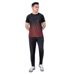 Ensemble de survêtements deux pièces pour hommes, t-shirt et short de sport à manches courtes, vêtements de sport pour la course à pied, l'entraînement physique et décontracté - Product Image 1