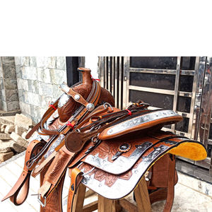 Silla de Montar de Cuero Natural Occidental de Primera Calidad para Caballos de Rancho - Product Image 3