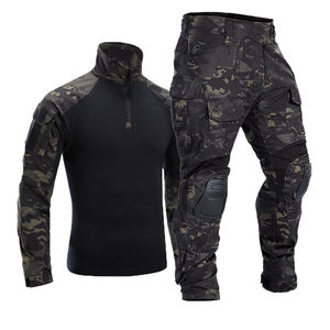 Ensemble uniforme de camouflage personnalisé OEM ODM pour hommes, t-shirt à manches longues et pantalon, pour entraînement en plein air, camping, chasse - Product Image 1