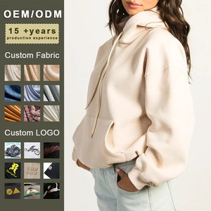 Sudadera con capucha holgada de gran tamaño con estampado de soplo de algodón pesado para mujer de alta calidad personalizada - Product Image 2