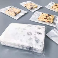 MorSun 100 sacs jetables à base blanche avec motif flocon de neige pour scellage à chaud, pour friandises croustillantes