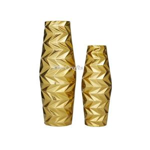 Jarrón de maceta de diseño antiguo en aluminio, jarrón de flores artificiales de Color dorado para accesorios de decoración de boda - Product Image 4