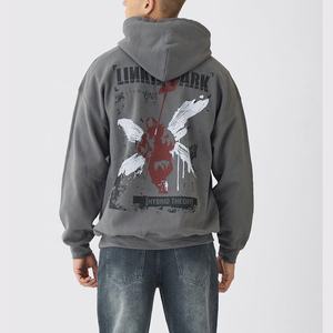 Sudadera con capucha de felpa francesa con estampado de Jersey de gran tamaño personalizado para hombres 2025 bolsillos con cremallera ropa de invierno para hombres - Product Image 6