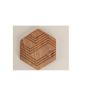 Solid Wooden Tea Coaster Carved Cup Holder <b>Tray</b> for Round Square <b>Pot</b> Carton Packing - Product Image 1