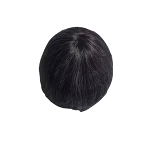 Peluca de Cabello Humano con Encaje Frontal Mono, Cabello Chino Virgen Remy, Parches de Cabello, Lacio Rizado, Ondulado Profundo, 1b+gris - Product Image 2