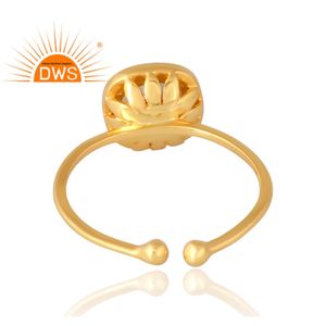 Venta caliente 925 Plata de Ley 18K Chapado en oro Natural Rainbow Moon Stone Anillo de piedras preciosas Demi Fine Jewelry Manufacturer - Product Image 2