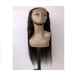 100% al por mayor, de proveedor indio, peluca de encaje transparente 5x5, cabello virgen de templo indio con doble trama, liso de 32 pulgadas, para mujeres negras - Product Image 1