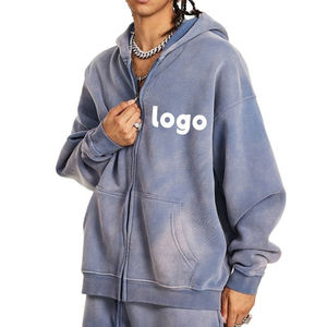 Sweat à capuche unisexe surdimensionné en coton respirant écologique, lavage acide, effet usé, 500 g/m², personnalisable en gros - Product Image 1