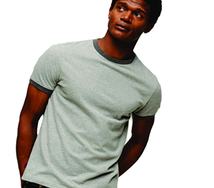 Chemise de sonnerie personnalisée pour hommes T-shirt en coton à col rond rétro contrasté T-shirt à sonnerie vierge pour impression - Product Image 1