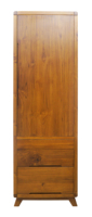 Armoire de chambre à coucher en teck de style nordique moderne, pieds coniques, 2 tiroirs, 1 porte, teck massif, fabrication OEM/ODM, livraison directe d'usine